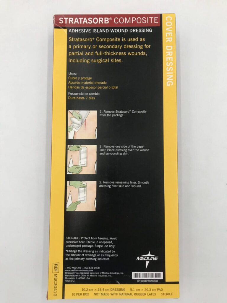 Medline MSC30410 Stratasorb Composite Adhesive Island Wound Dressing