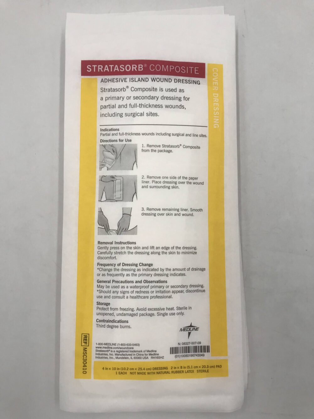 Medline MSC30410 Stratasorb Composite Adhesive Island Wound Dressing