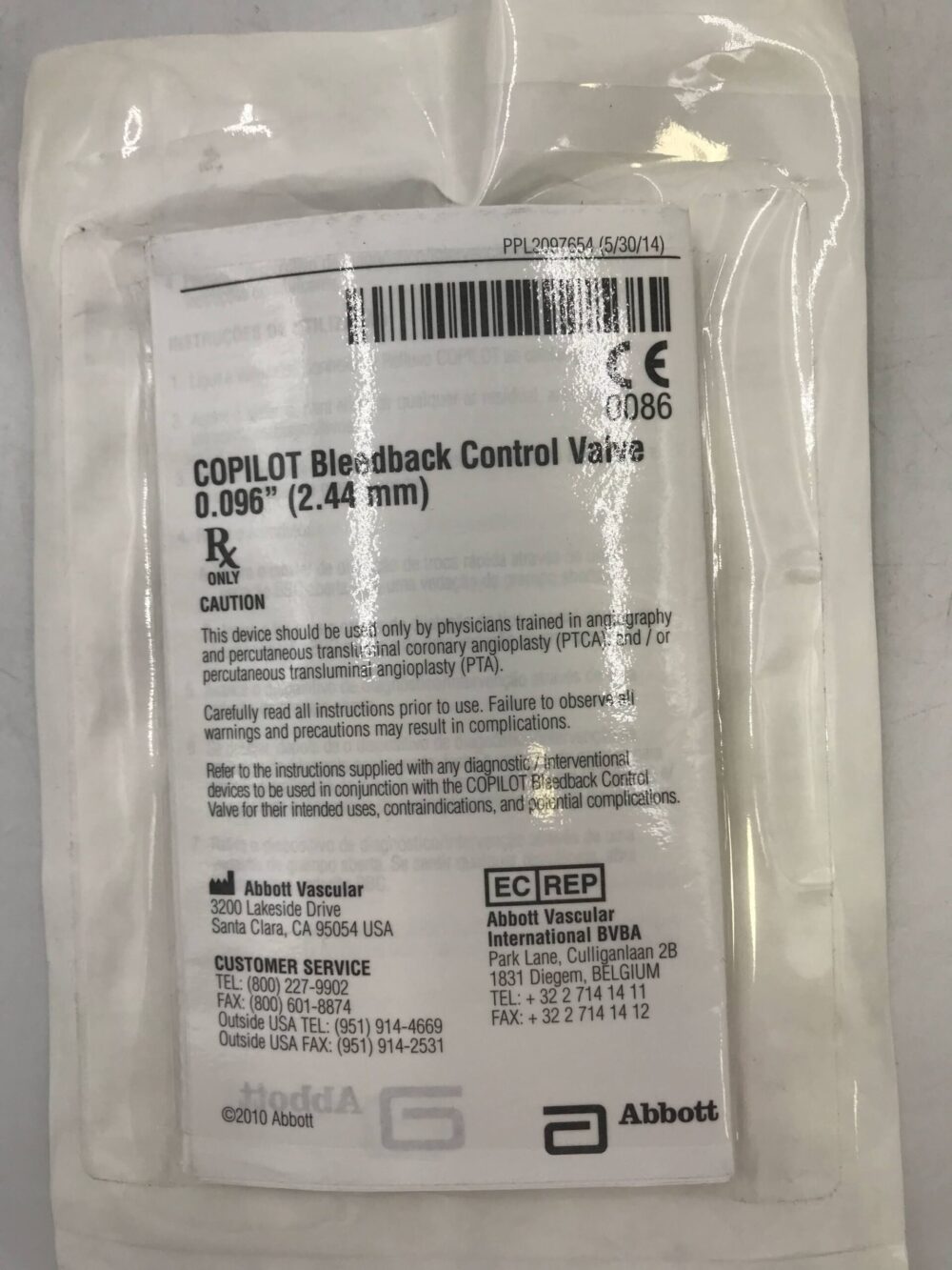 ABBOTT 1003331 Copilot Bleedback Control Valve 0.096″ (X) GB TECH USA