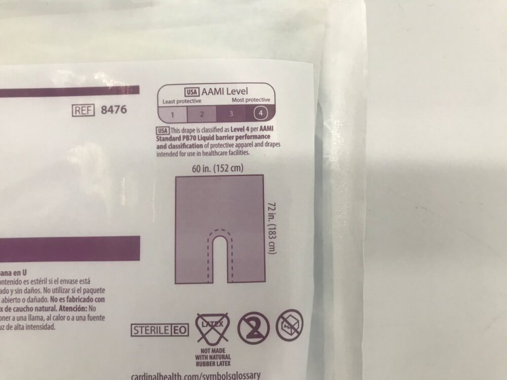 Cardinal Health 8476 Convertors UDrape 60in x 72in AAMI Level 4 GB