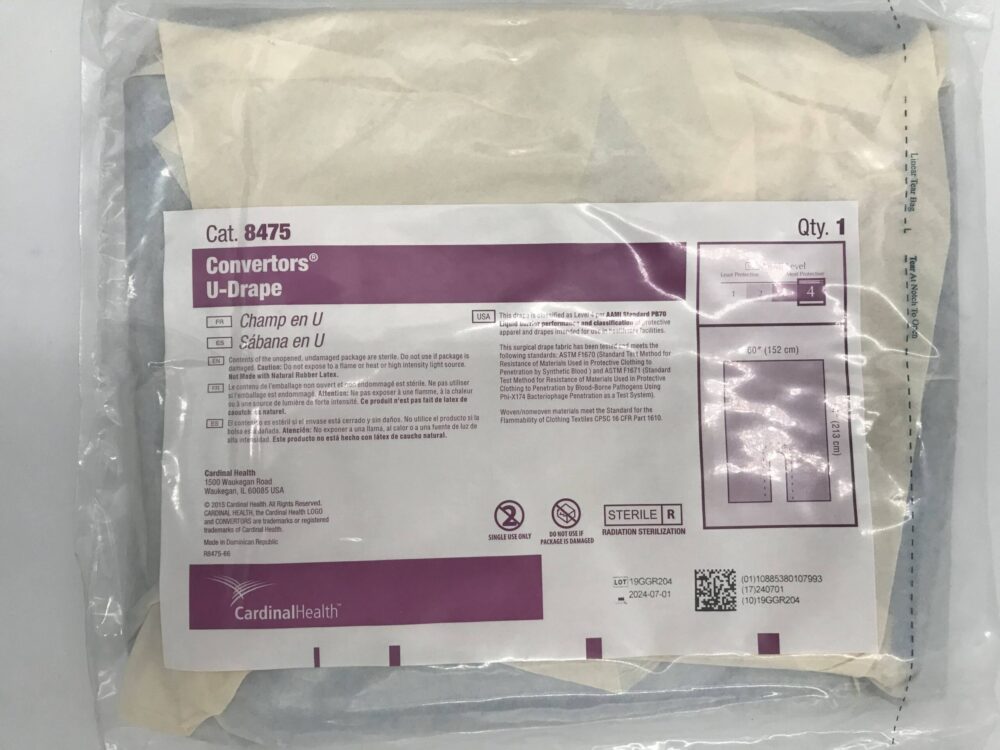 Cardinal Health 8475 UDrape Convertors 60in x 84in AAMI Level 4 GB