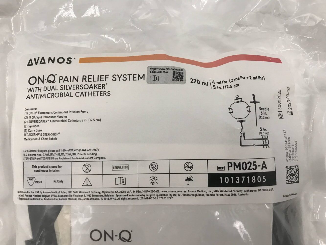 AVANOS PM025A ONQ Pain Relief System w/Dual SilverSoaker