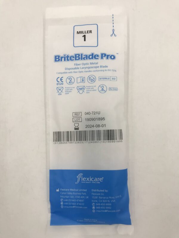 Flexicare 040721U BriteBlade Pro Fiber Optic Metal Disposable