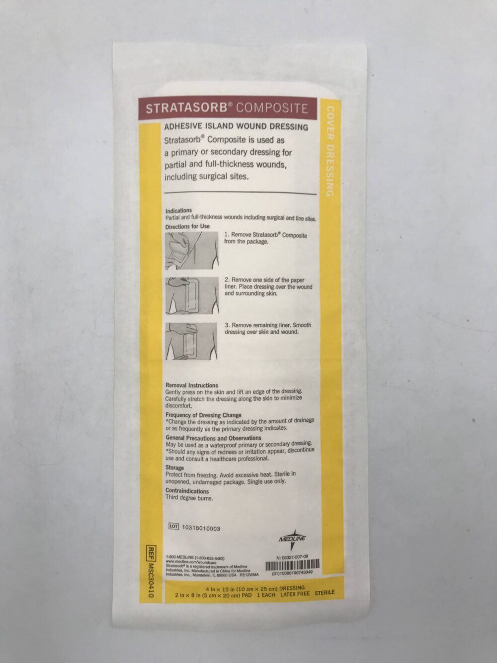 MEDLINE MSC30410 StartaSorb Composite Adhesive Island Wound Dressing