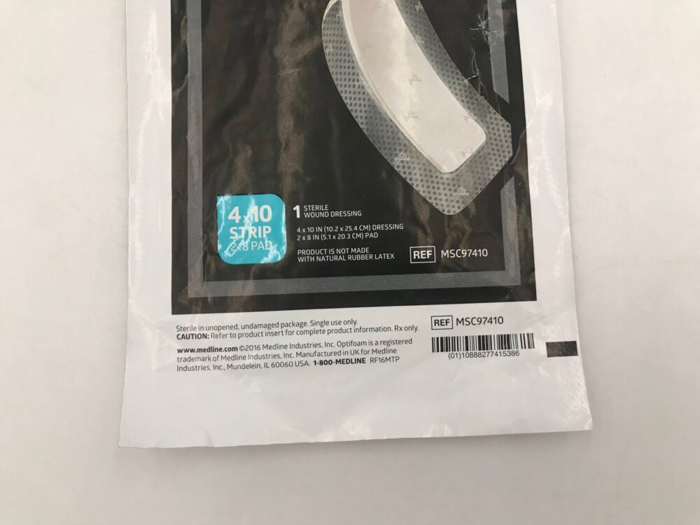 MEDLINE MSC97410 Optifoam Gentle Post-Op Ag+ Silicone Faced Foam 