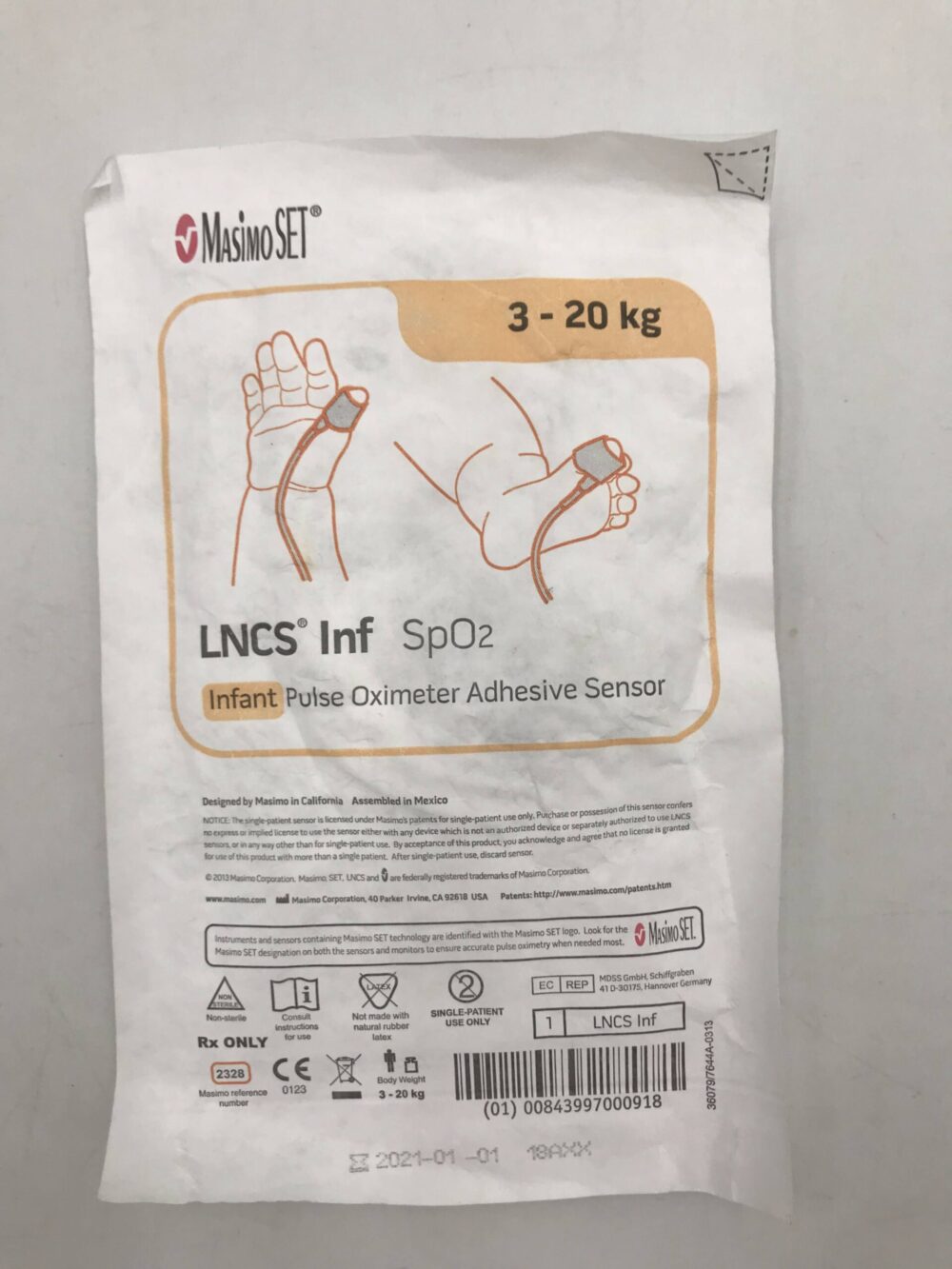 MASIMO 2328 LNCS Inf SpO2 Infant Pulse Oximeter Adhesive Sensor 320kg