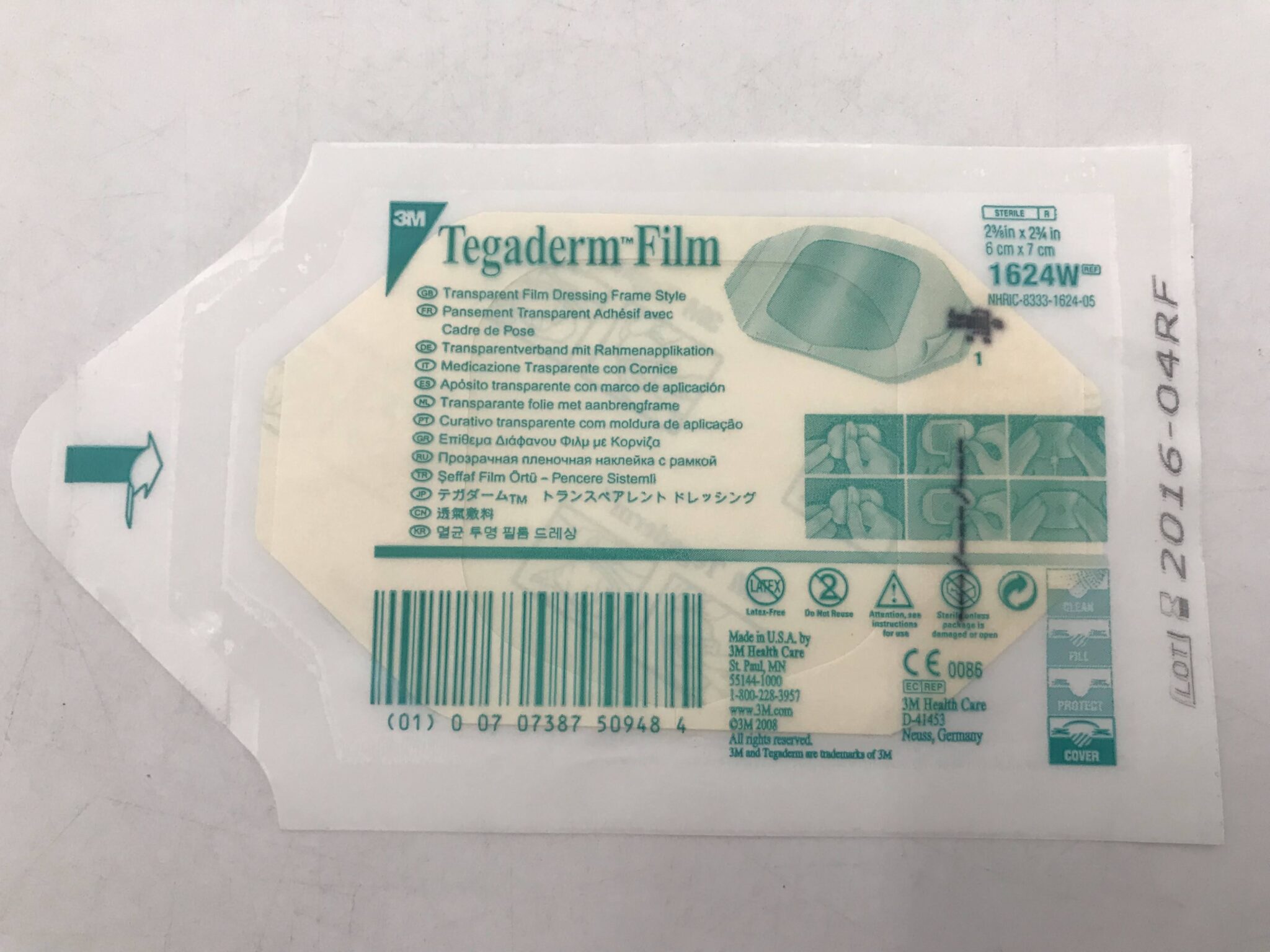 3M Tegaderm Film Transparentverband 6x7cm Stück 100 (1624W