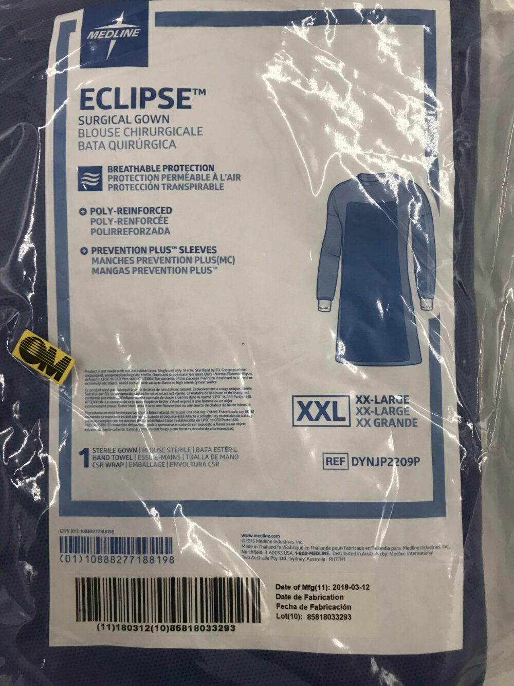MEDLINE DYNJP2209P Eclipse Surgical Gown XXL GB TECH USA