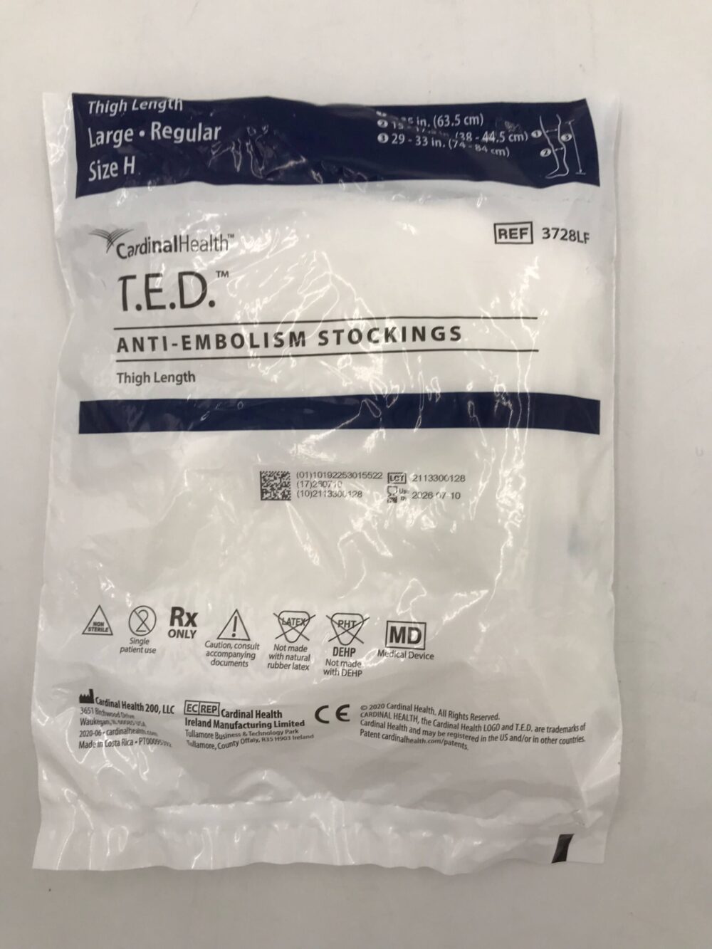 CARDINAL HEALTH 3728LF T.E.D. AntiEmbolism Stockings Thigh Length