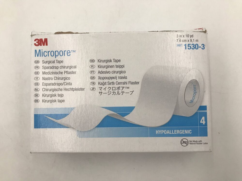 3M 1530-3 Micropore Surgical Tape 3in x 10yd (4/Box) (X) - GB TECH USA