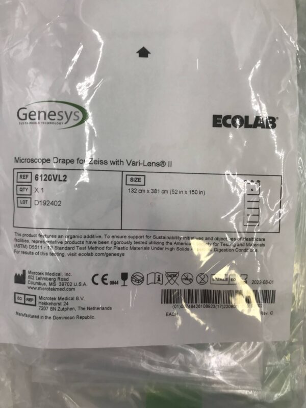 MICROTEK 6120VL2 Genesys Ecolab Microscope Drape for Zeiss w/ VariLens
