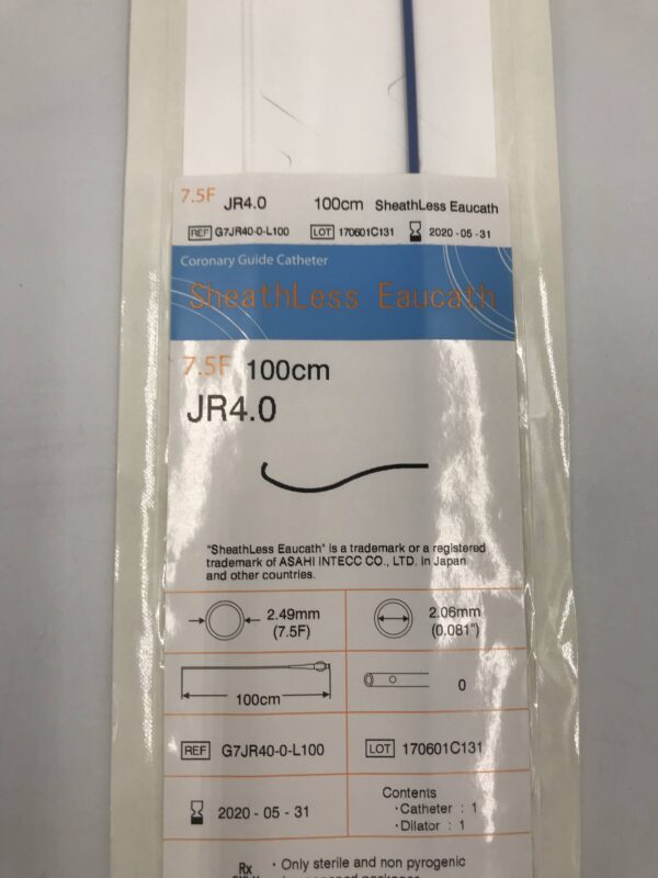 Asahi Intecc G7JR400L100 Sheathless Eaucath JR4.0 Coronary Guide