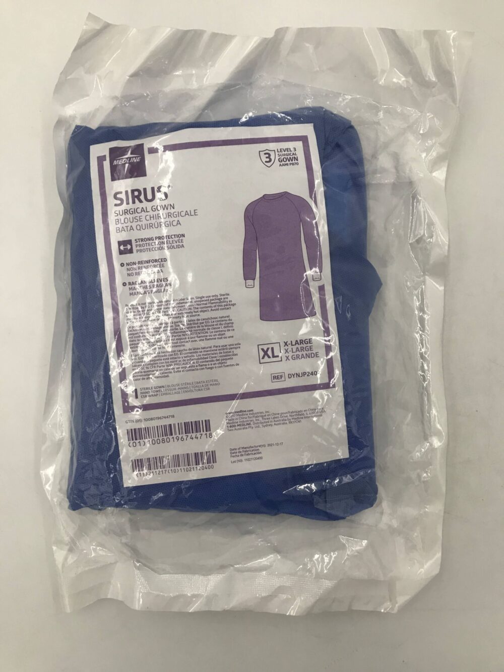 MEDLINE DYNJP2402 Sirus Gurgical Gown Level 3 XLarge GB TECH USA