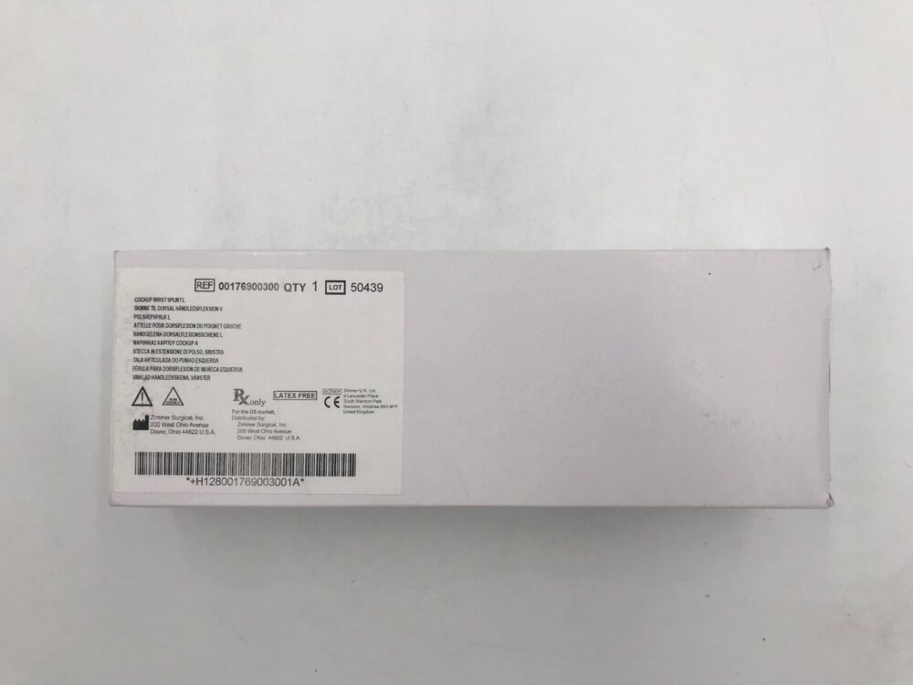 Zimmer 00176900300 Perforated Cockup Wrist Splint Left GB TECH USA