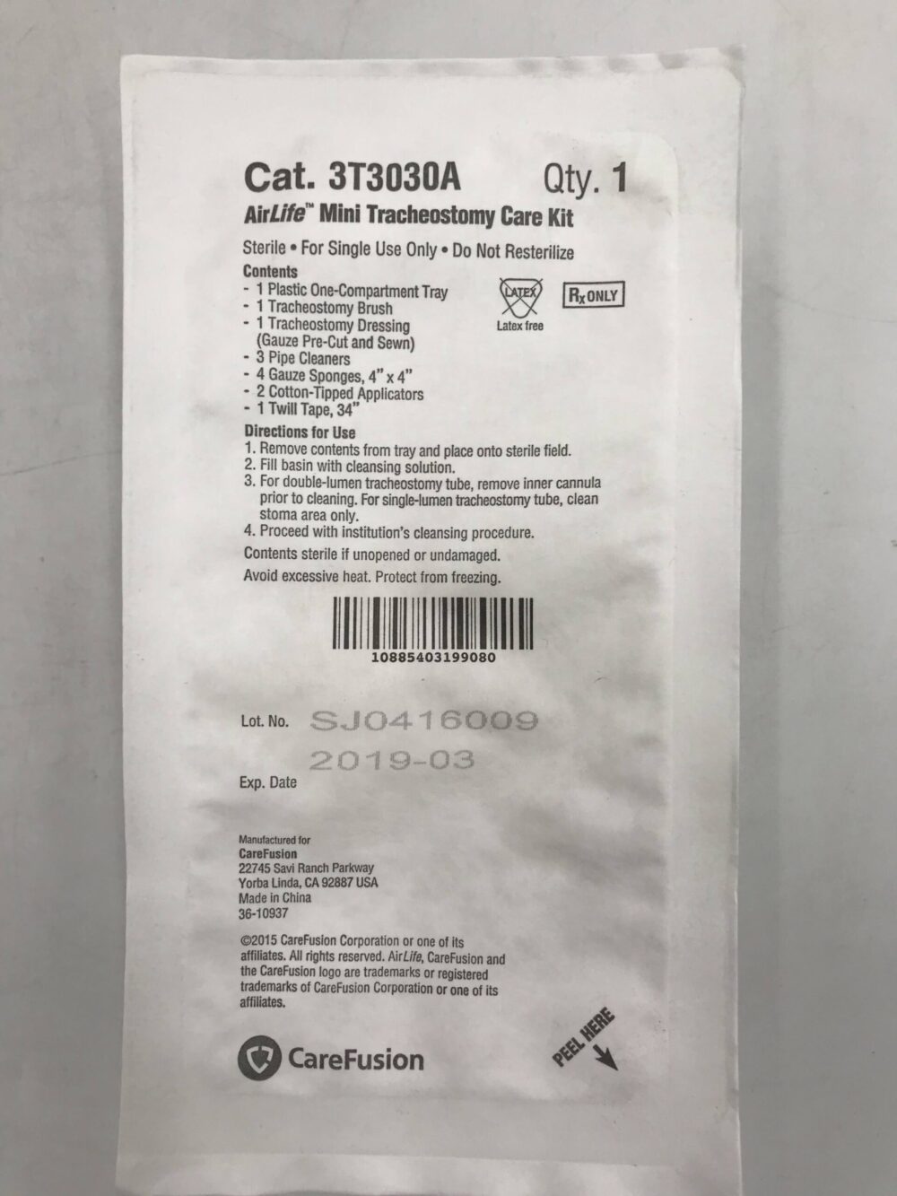 CareFusion 3T3030A AirLife Mini Tracheostomy Care Kit (30/Case) (X