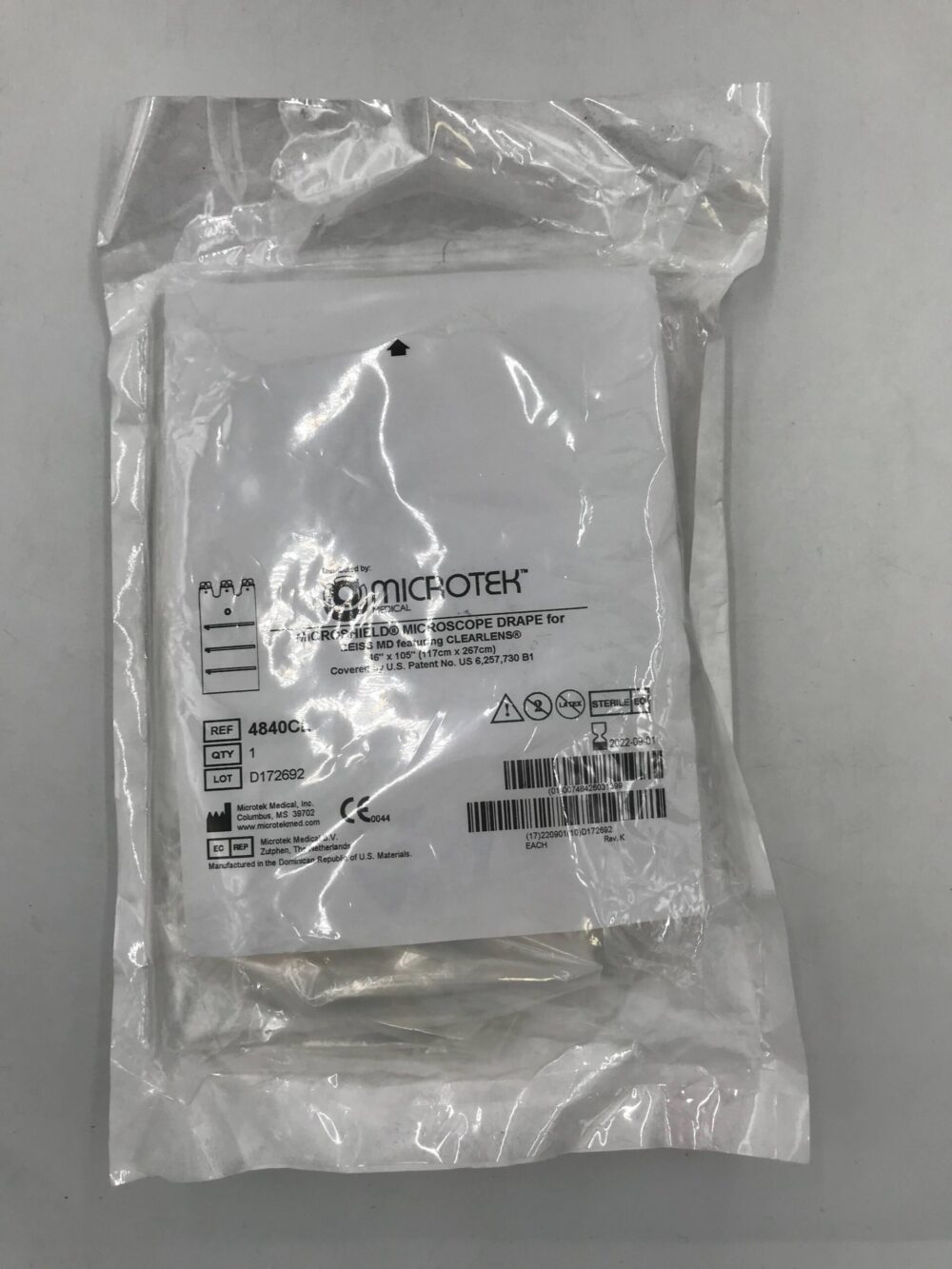 MICROTEK MEDICAL 4840CL Microshield Microscope Drape 46in x 105in(X