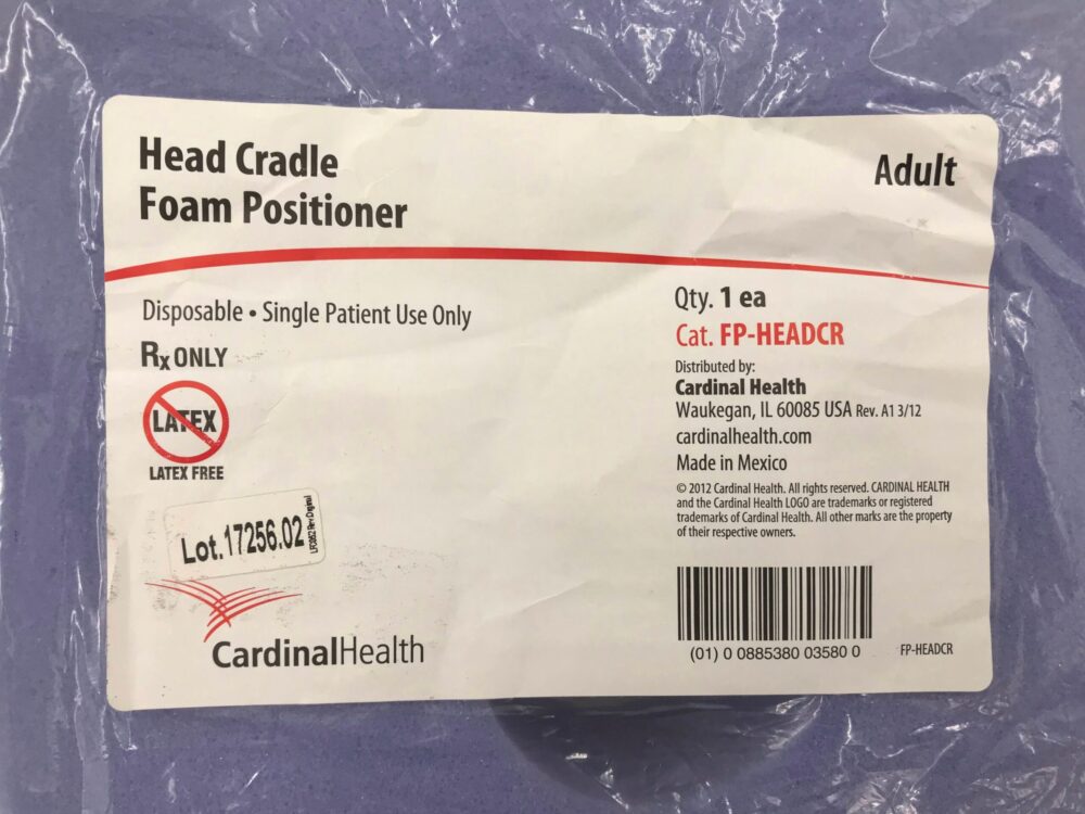 CARDINAL HEALTH FPHEADCR Head Cradle Foam Positioner, Adult GB TECH USA