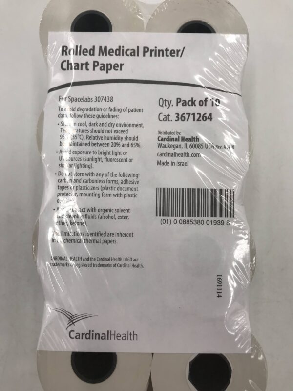CARDINAL HEALTH 3671264 Rolled Medical Printer/Chart Paper (10/Pack