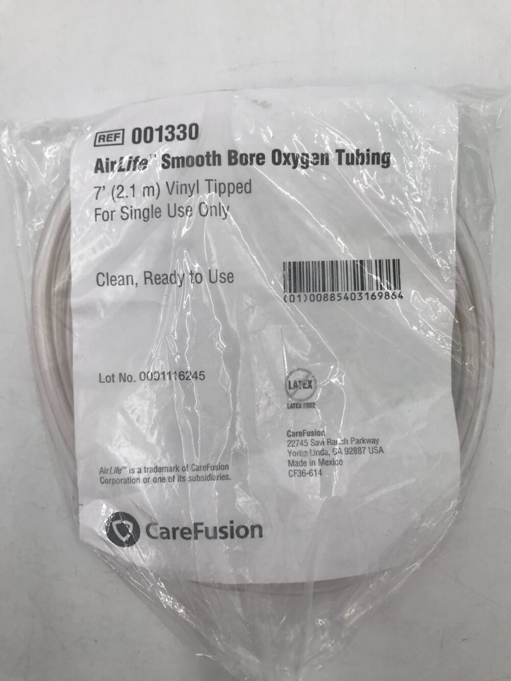 CareFusion 001330 AirLife Smooth Bore Oxygen Tubing 7' - GB TECH USA