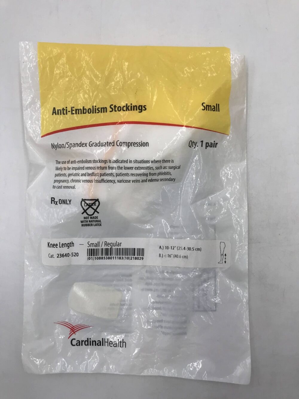 Sm Compression CARDINAL HEALTH 23640-520 Anti-Embolism Stockings Nylon/Spandex ...