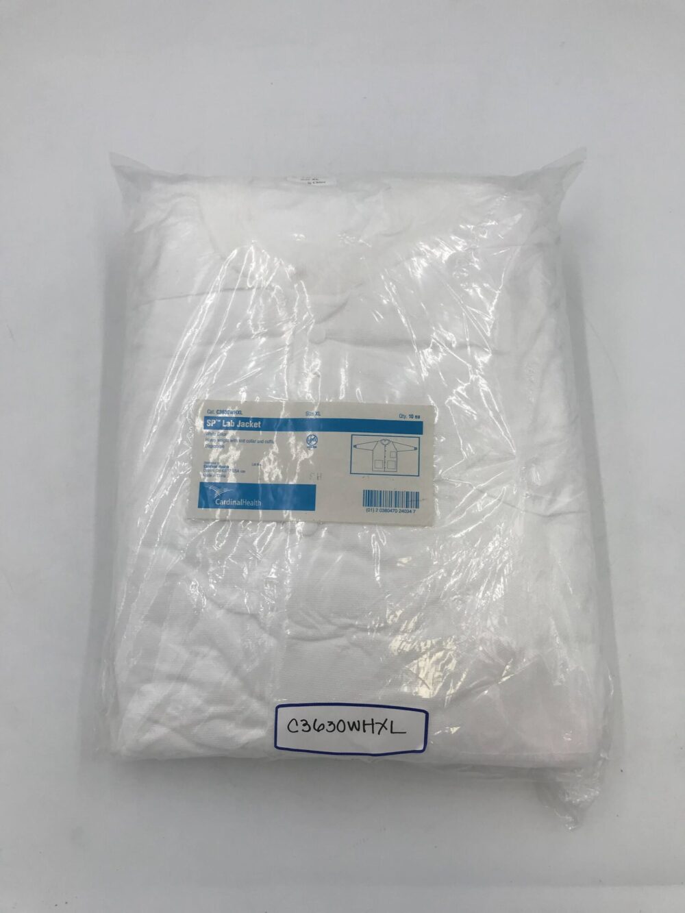 Cardinal Health C3630WHXL SP Lab Jacket White Size XL (10/Pack) - GB ...