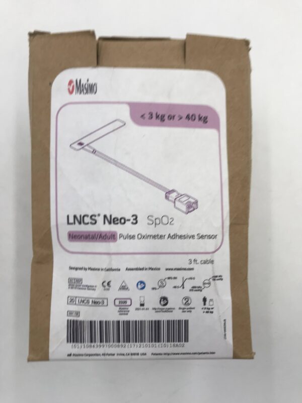 MASIMO 2320 LNCS Neo-3 Neonatal/Adult Pulse Oximeter Adhesive SpO2 Sensor  w/3ft Cable, 40kg (20/Box)(X)