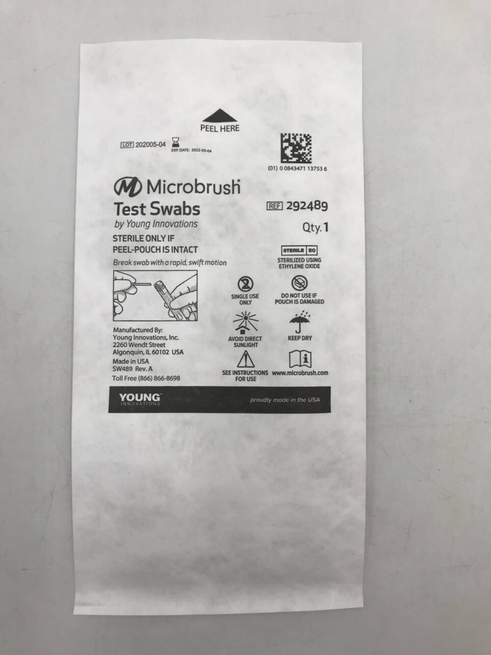 YOUNG INNOVATION 292489 Microbrush Test Swabs (145/Bag)(X) GB TECH USA