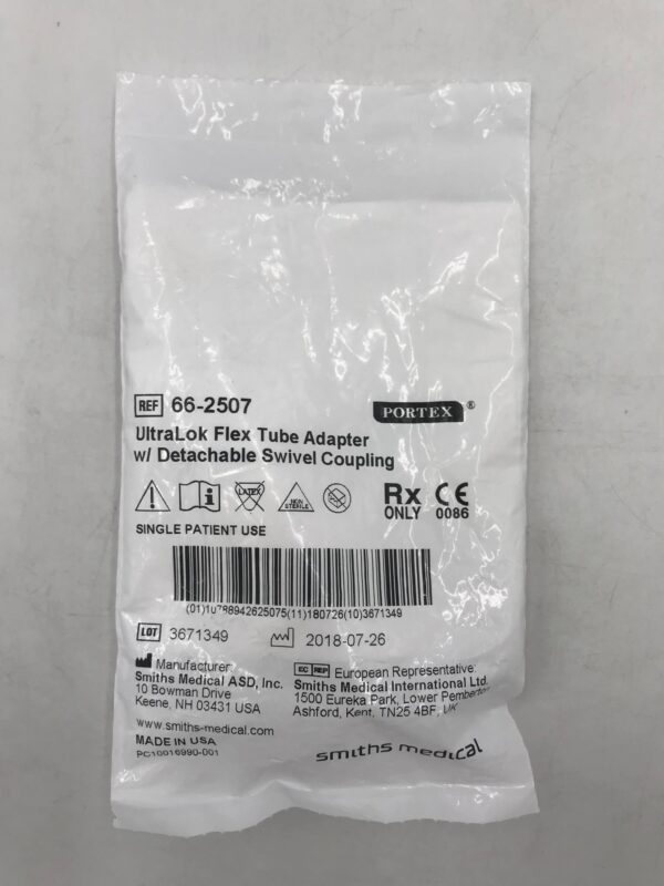 SMITHS MEDICAL 662507 Portex UltraLok Flex Tube Adapter w/Detachable Swivel Coupling GB TECH USA