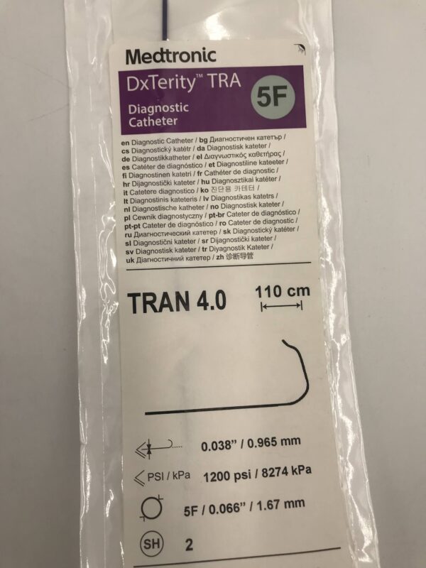Medtronic U5TRAN40SHA DxTerity TRA Diagnostic Catheter TRAN 4.0 5F ...