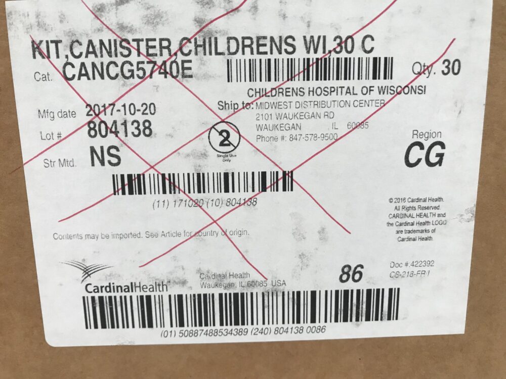 Cardinal Health CANCG5740E Canister Childrens WI 30 C Kit (30/Case