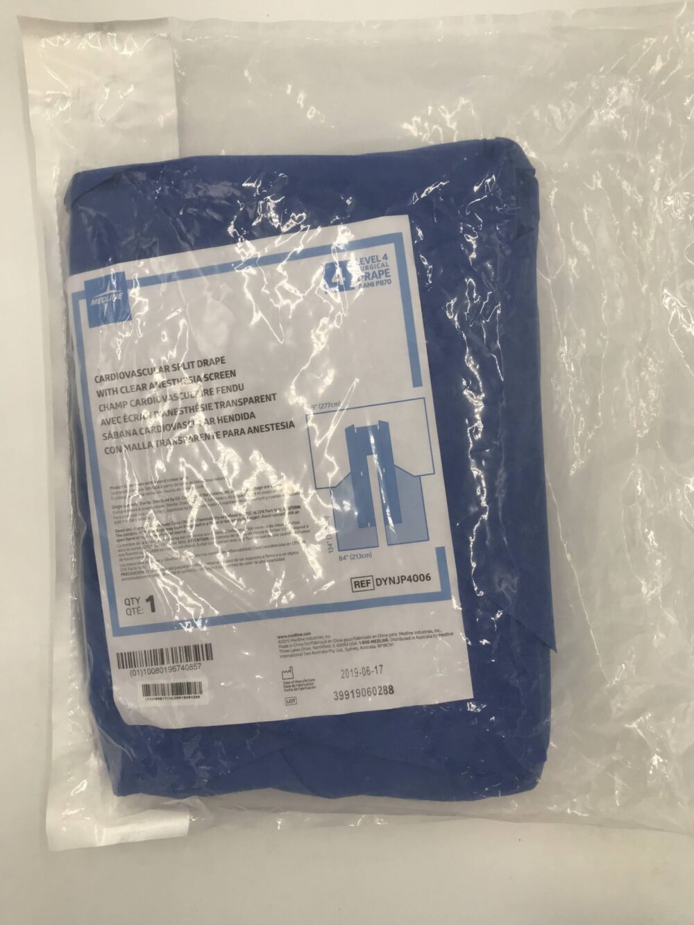 Medline DYNJP4006 Cardiovascular Split Drape with Clear Anesthesia