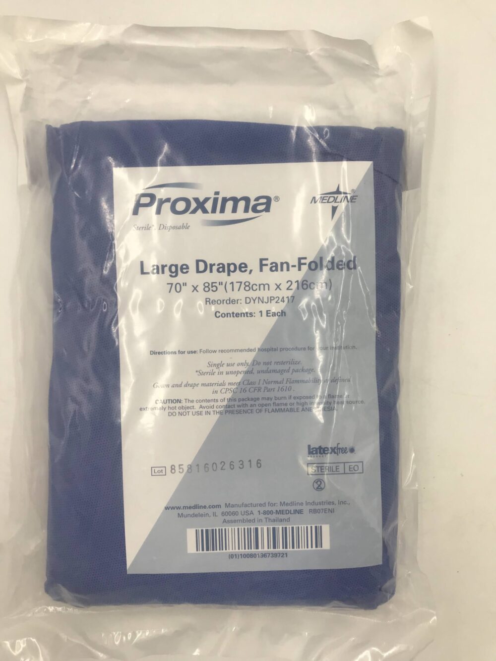 Medline DYNJP2417 Proxima Large Drape Fan Folded 70″ x 85″ (178cm x