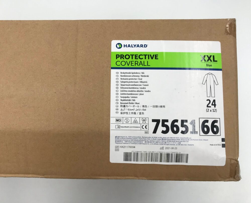 HALYARD 75651 Protective Coverall Blue XXL (24/Case) GB TECH USA