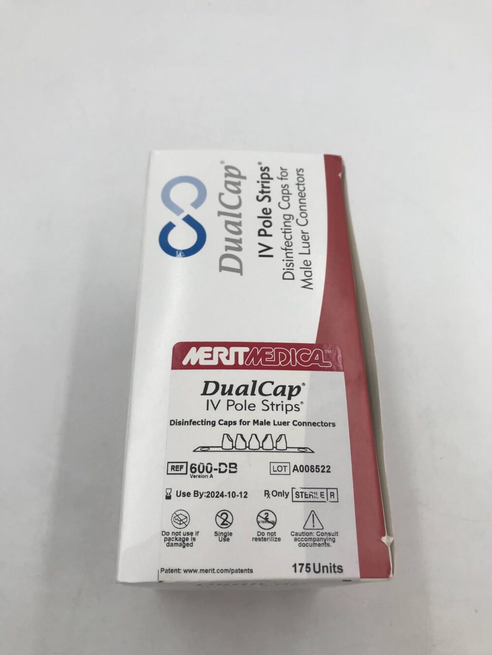 Merit Medical 600DB Dual Cap IV Pole Strips Disinfecting Caps For Male