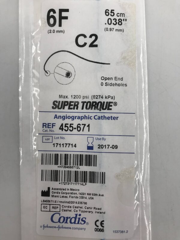 Cordis 455-671 Super Torque C2 Angiographic Catheter 6F 65cm (X) - GB ...