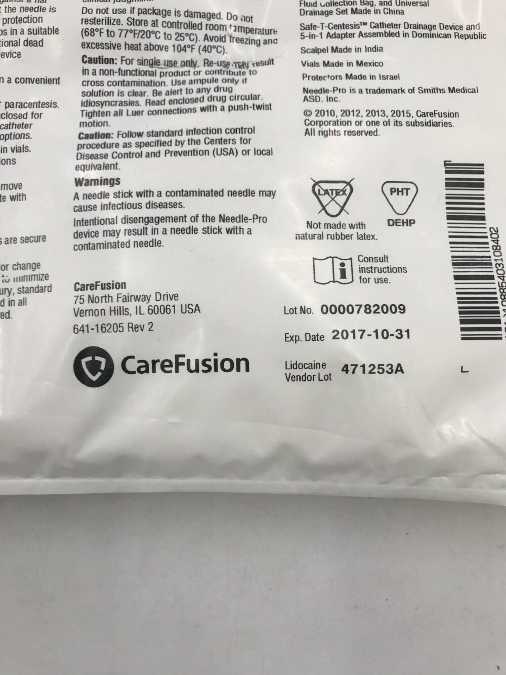 CareFusion PIG1280T SafeTCentesis Catheter Drainage Tray 8F(X) GB