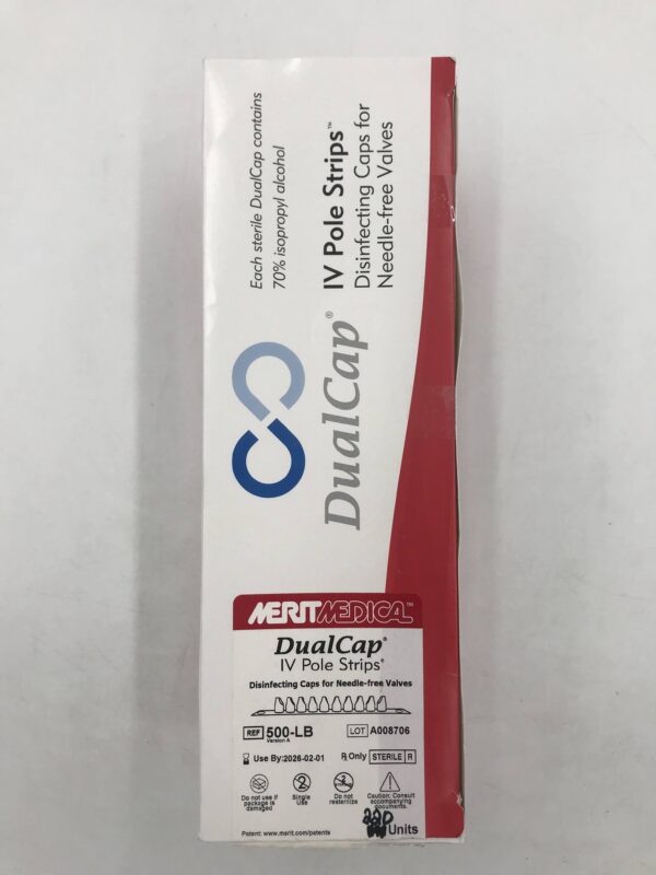 MERIT MEDICAL 500LB DualCap IV Pole Strips Disinfecting Caps for