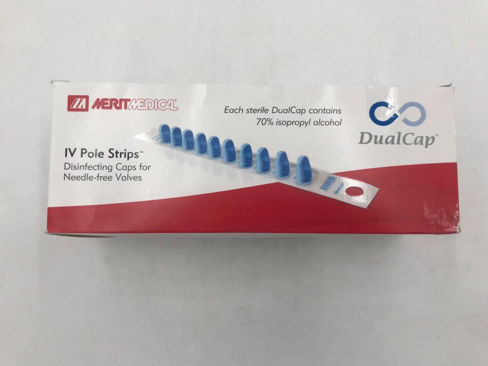 MERIT MEDICAL 500LB DualCap IV Pole Strips Disinfecting Caps for