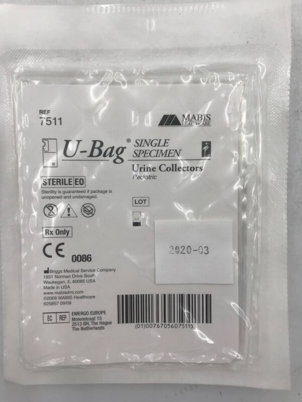 Mabis 7511 UBag Single Specimen Urine Collectors Pediatric (X) GB