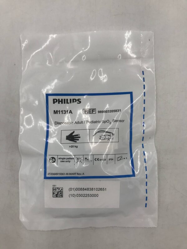 PHILIPS 989803205831 M1131A Disposable Adult/Pediatric SpO2 Sensor 