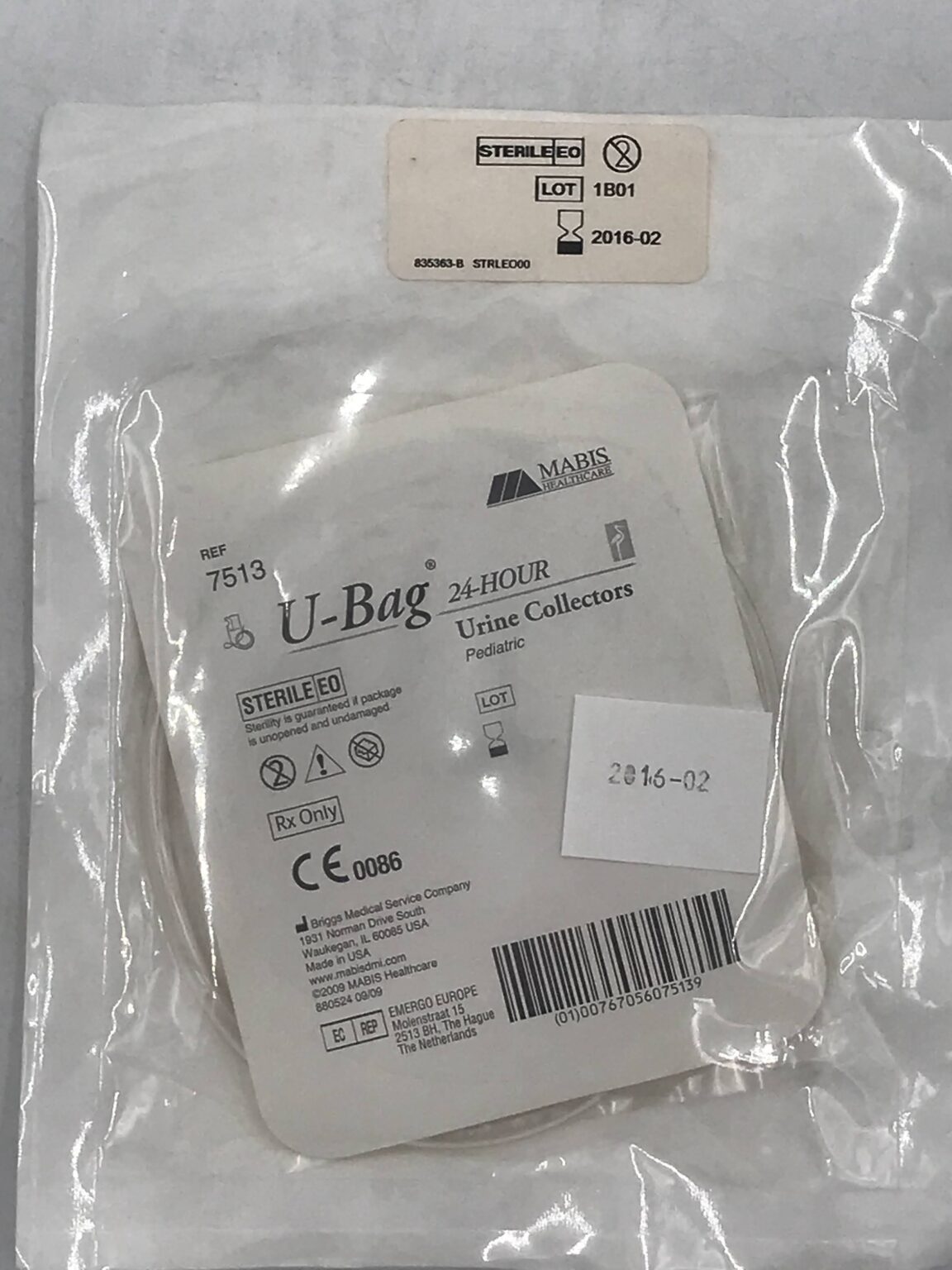 Briggs Medical 7513 Mabis UBag 24Hour Urine Collectors Pediatric (X