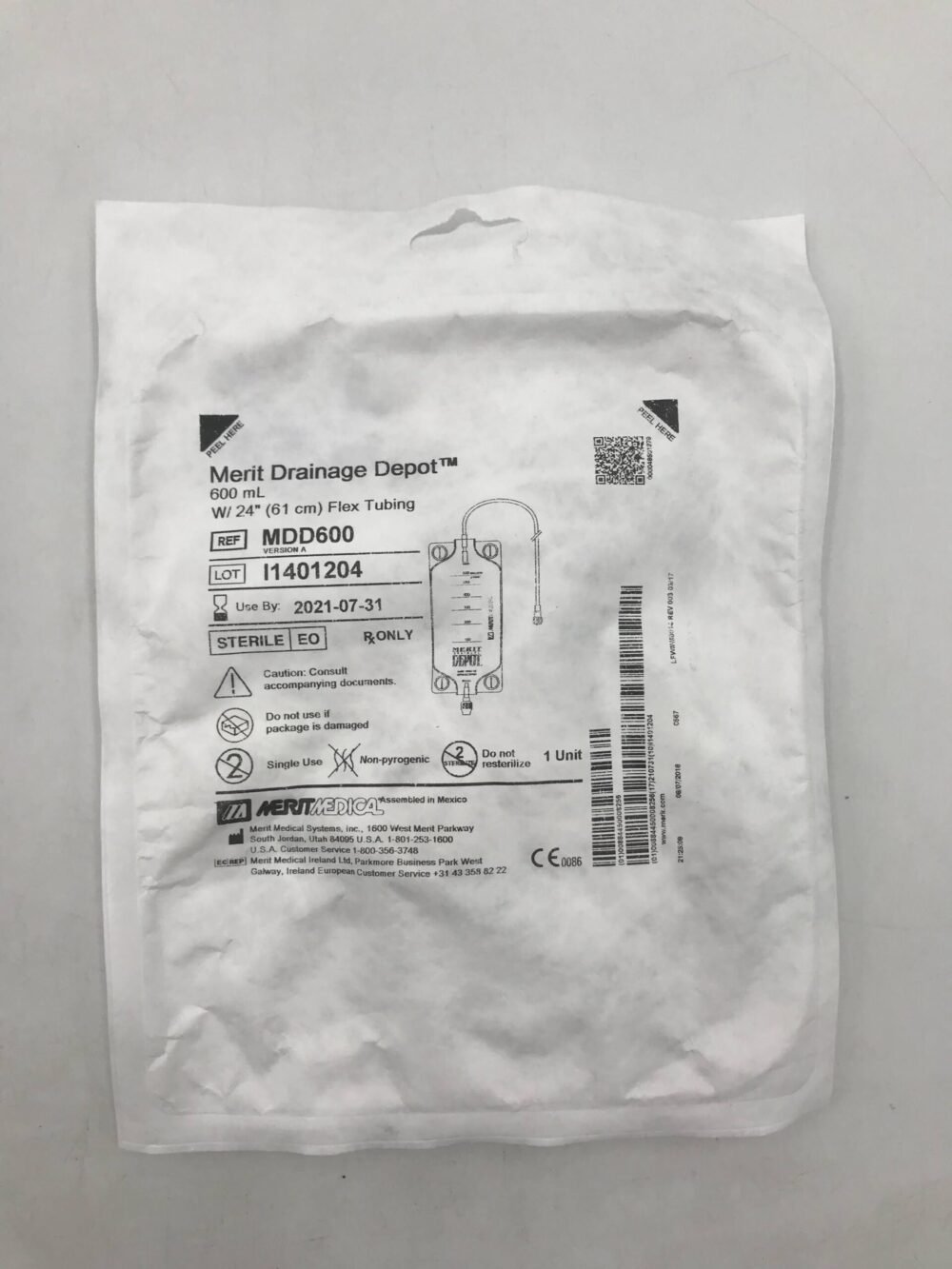 Merit Medical MDD600 Merit Drainage Depot 600mL (X) GB TECH USA