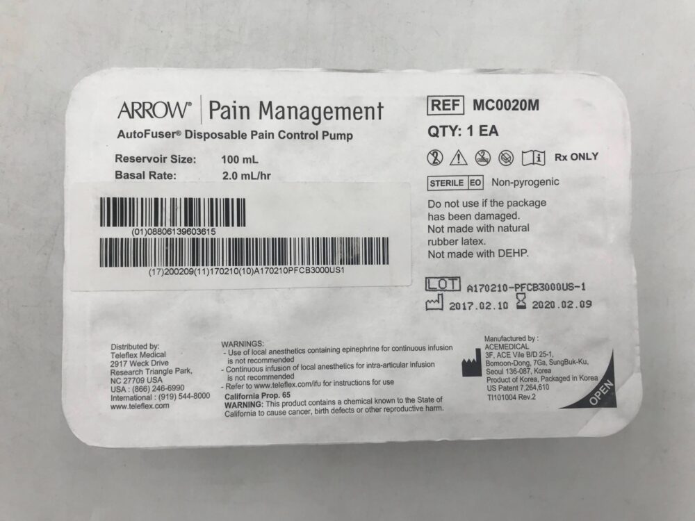 ACE MEDICAL MC0020M AutoFuser Disposable Pain Control Pump 100mL x 2mL ...