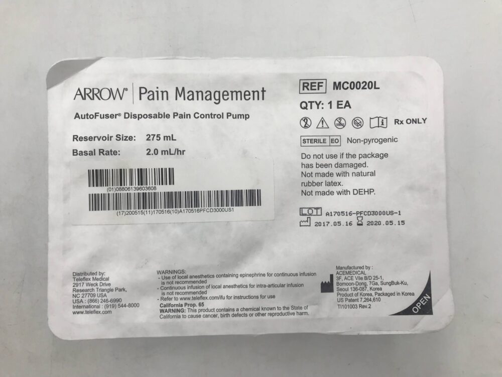 ACE MEDICAL MC0020L AutoFuser Disposable Pain Control Pump 275mL x 2mL ...
