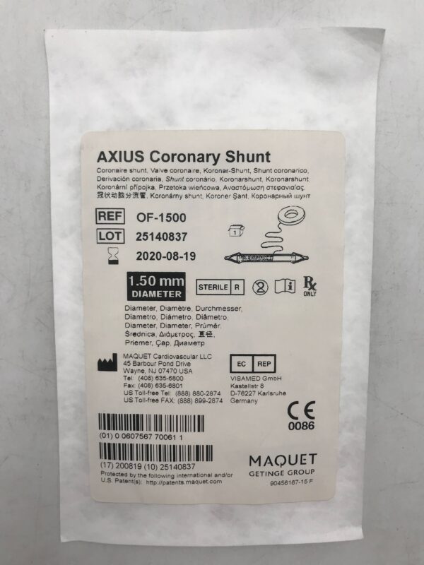 Maquet OF-1500 Axius Coronary Shunt 1.50mm Diameter (X) – GB TECH USA
