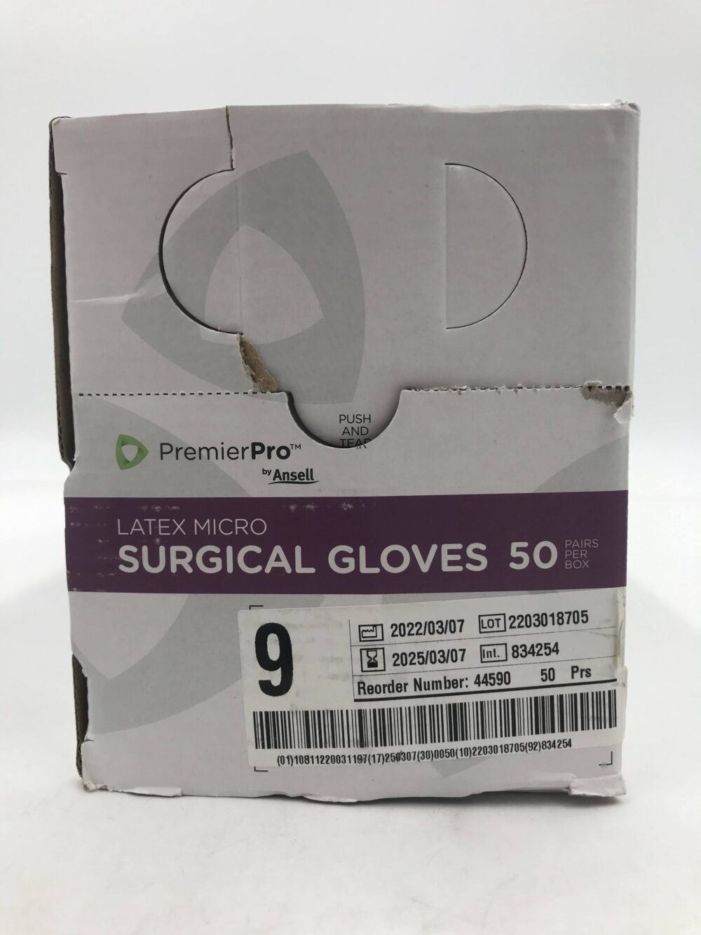 HALYARD Micro Surgical Gloves Sterile Size 8 Large - 50 Pairs Polyisoprene Powder-Free