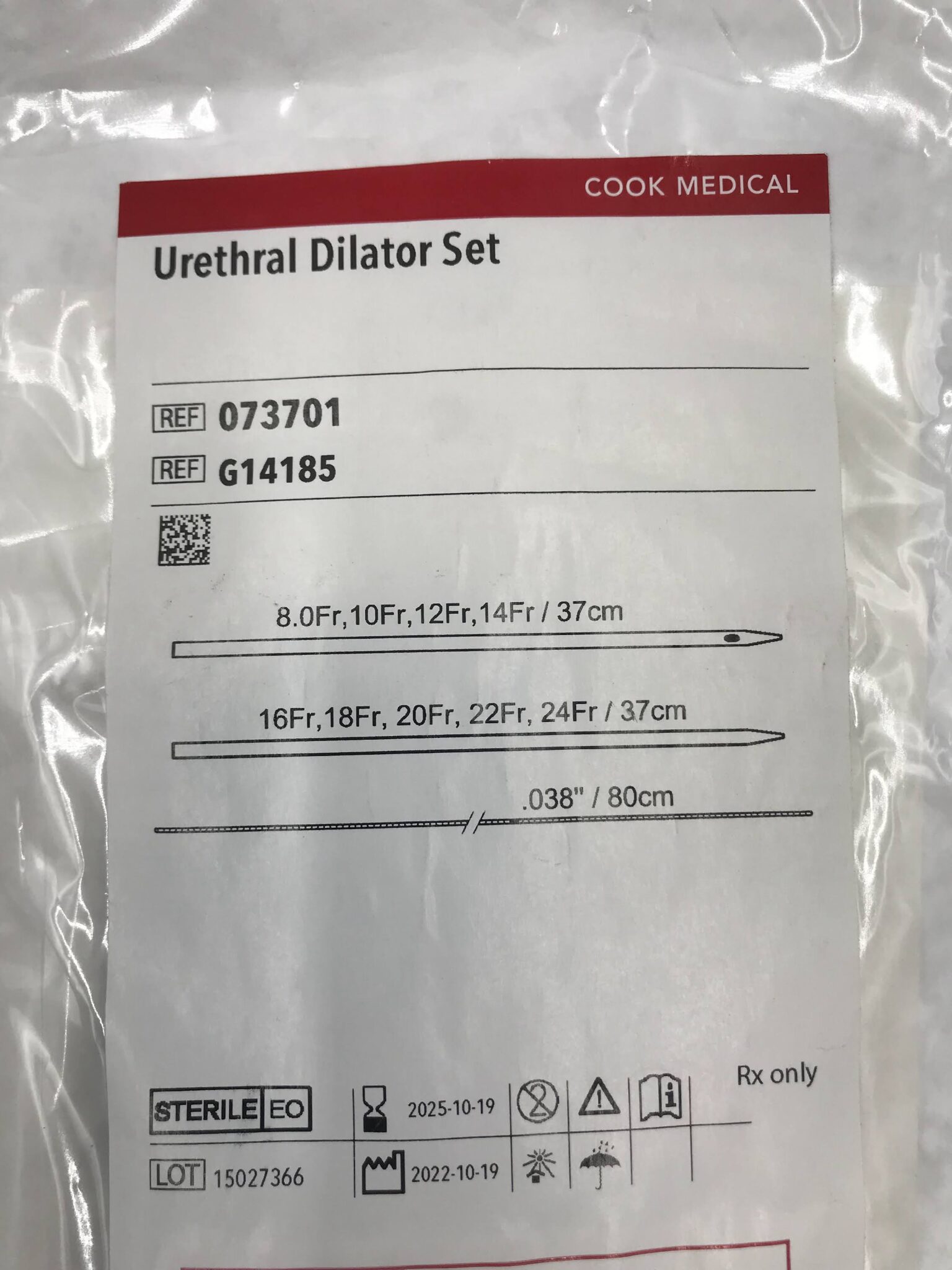 Cook G14185 Urethral Dilator Set GB TECH USA
