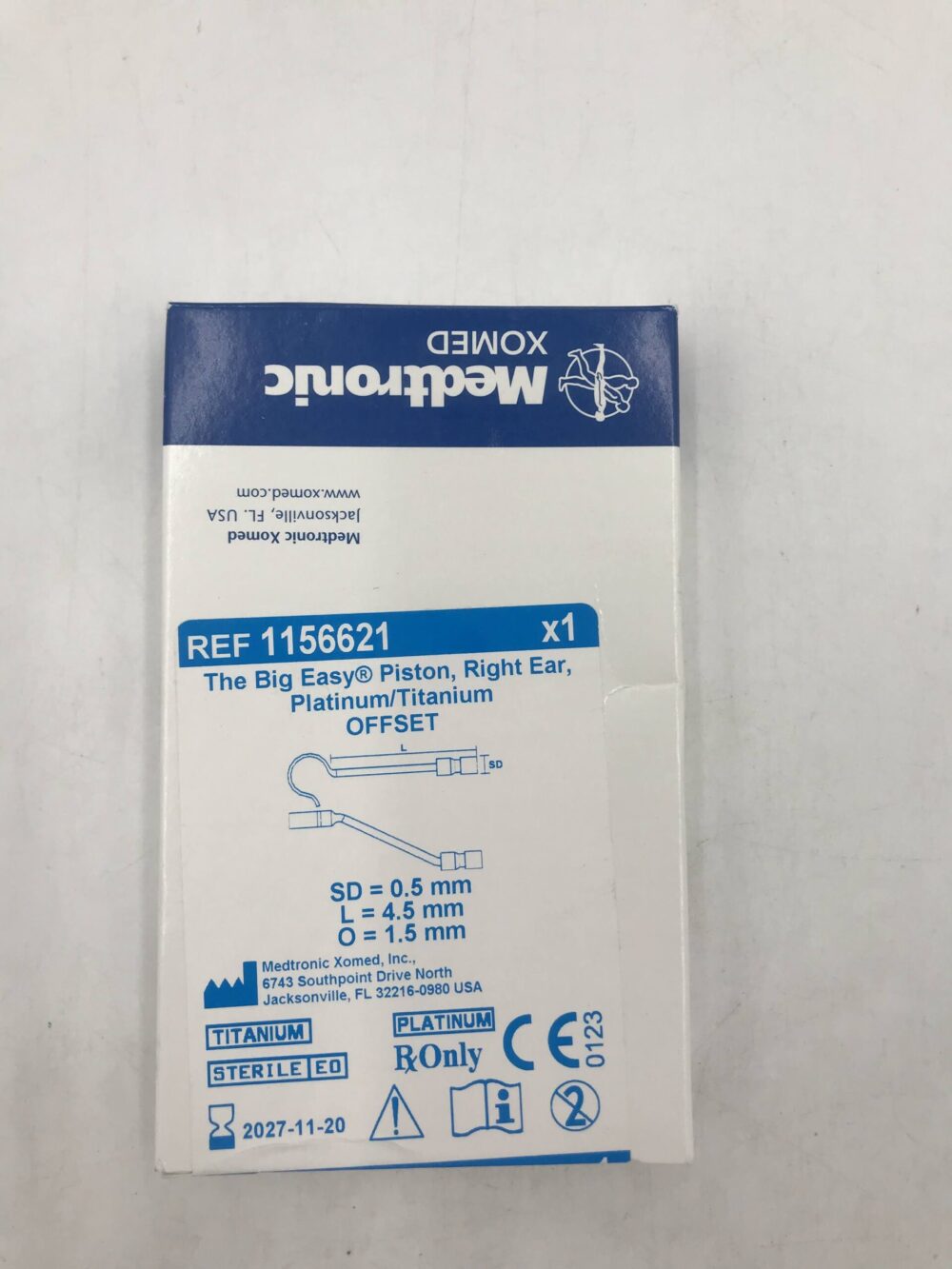 MEDTRONIC 1156621 The Big Easy Piston, Right Ear SD=0.5mm, L=4.5mm  