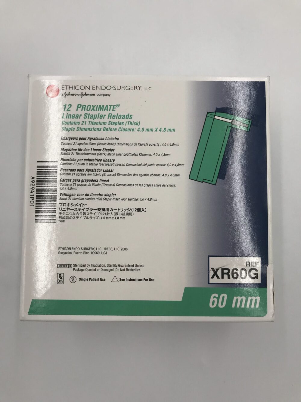 ETHICON XR60G Proximate Linear Stapler Reloads 60mm (12/Box) GB TECH USA