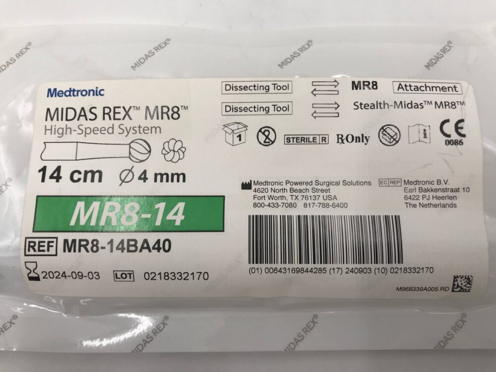 Medtronic MR8-14BA40 Midas Rex MR8 High Speed System Dissecting  